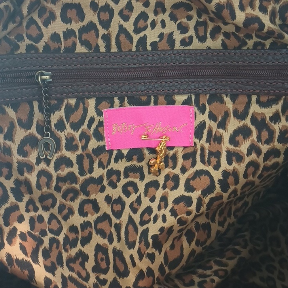 Betsey Johnson Vintage Good Girl Leather Hobo & Dusty & vintage coin Bag Charm - Picture 5 of 7